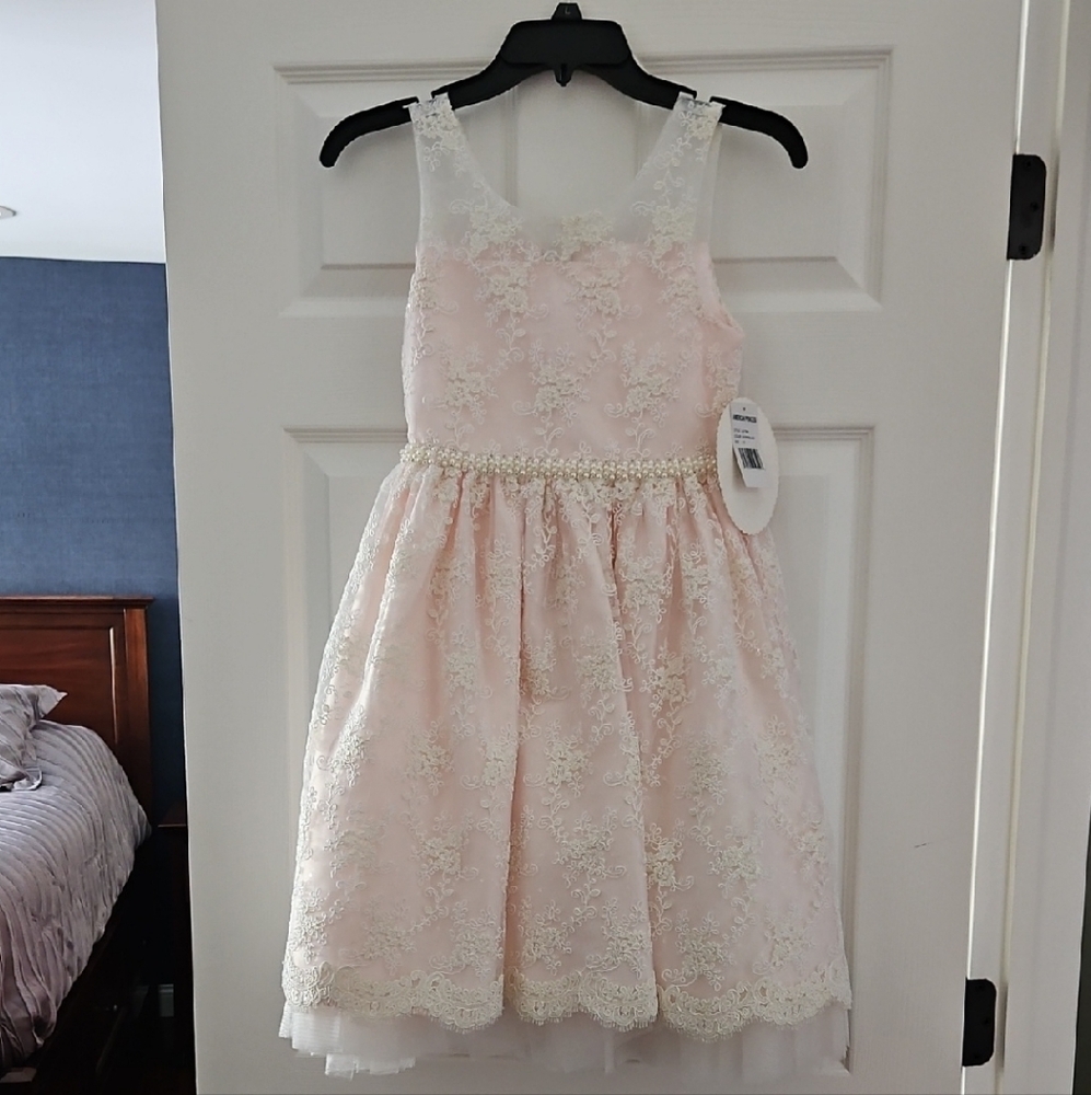 Elegant Pink Lace Kids Dress